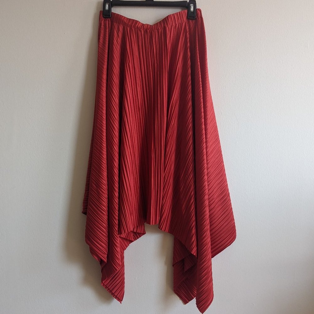 Anthropologie red flowy skirt